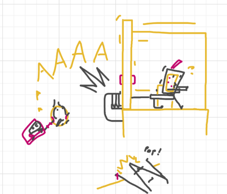 A panel from Running Duos, episode four of the Board Boards object show by Furretwalk/WalkingFurret.